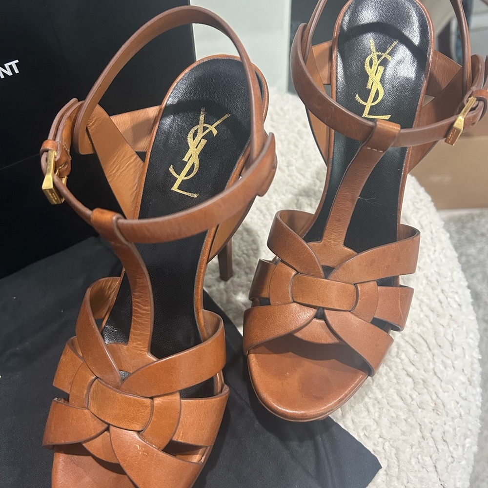 Saint Laurent Tribute Platform 105MM Sandal 
Size 40.  Worn twice - Picture 3 of 10